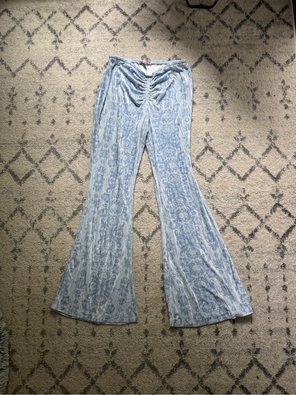 Urban Outfitters Light Blue Paisley Flare Pants